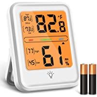Termómetro Higrómetro Digital- Medidor Temperatura y Humedad con Pantalla de Retroiluminación LED- Interruptor ° C - ° F…